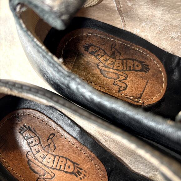 Freebird by Steven Mabel Black Leather Ankle Booties Women’s Size 7 Distressed - Picture 10 of 11